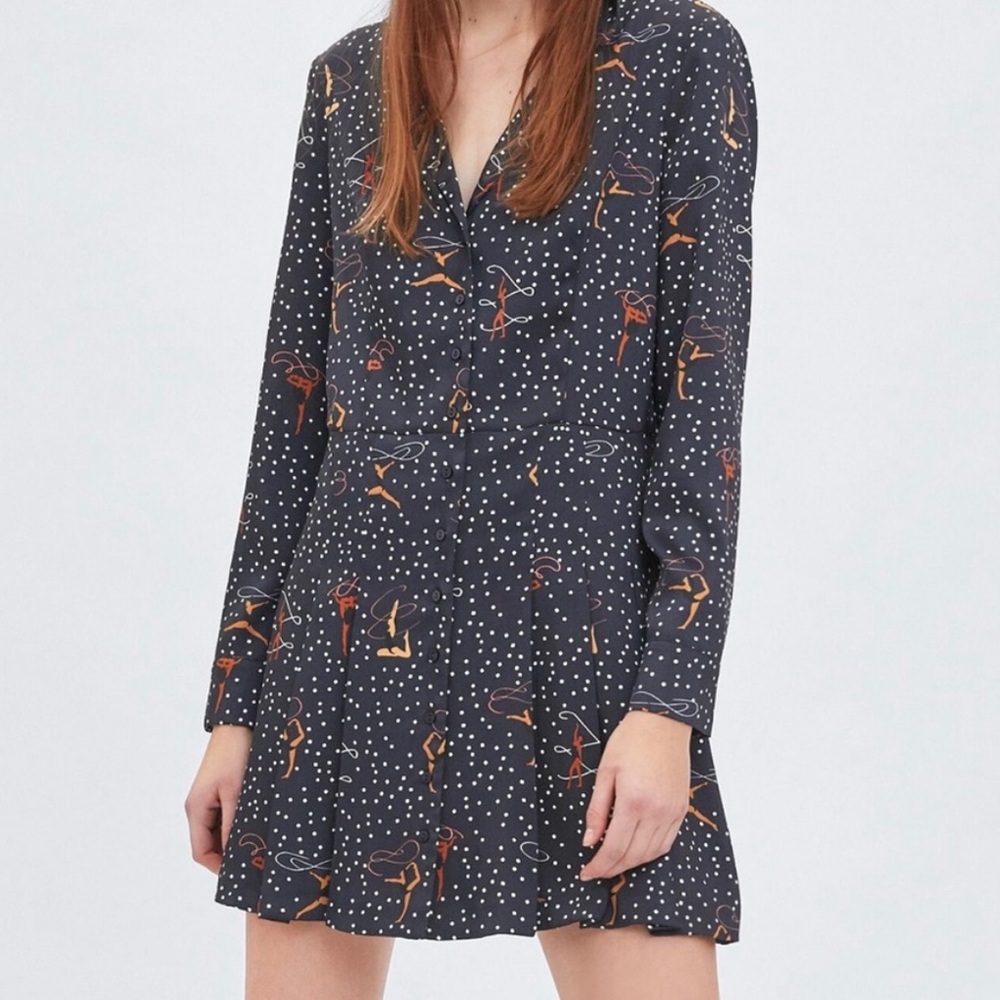 Zara Satin feel dress NWOT